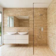 Lastra Travertin Clasic Crem/Bej Vein Cut Chituit Lustruit 280X160x2 cm