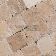 Placaj Travertin Rustic Crem/Bej Tumbled Nechituit 15x15x3 cm