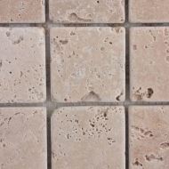 Mozaic Travertin Clasic Crem/Bej Tumbled Nechituit 4.8x4.8x1 cm